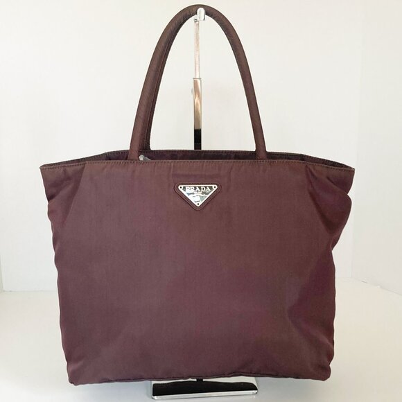 Prada Handbags - PRADA Tessuto City Nylon Tote Bag Vintage Brown with COA